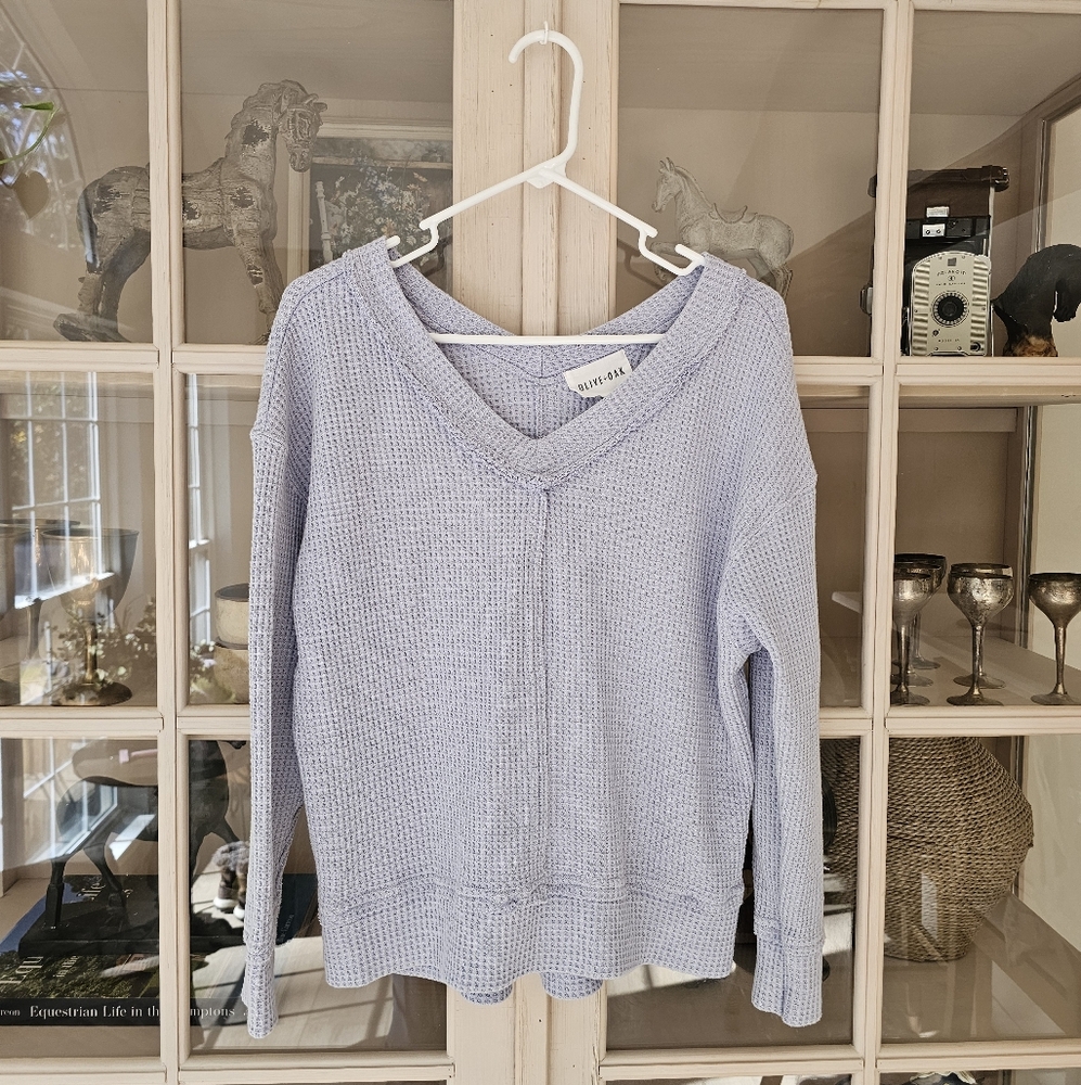 Olive + Oak Waffle Knit Oversized Sweater Top